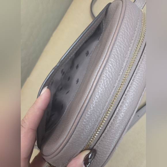 KATE SPADE Camera Bag Crossbody - Pebbled Leather - Mauve/Dusty Lavender - Picture 8 of 13